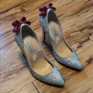 Marc Defang ERICA AB Crystal Pointed Pageant Heels Prom Shoes Bow